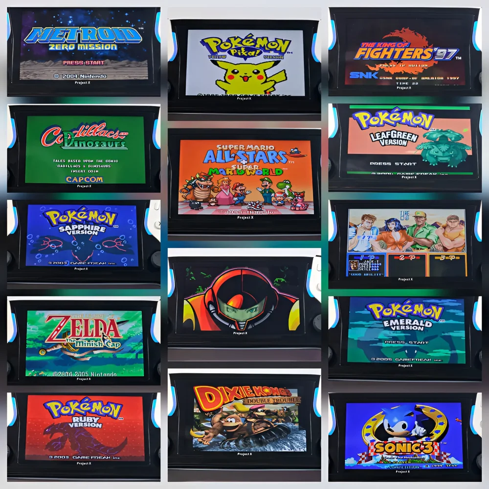 Handheld Gaming Console - Black and White | Plug & Play | Accesories & Content